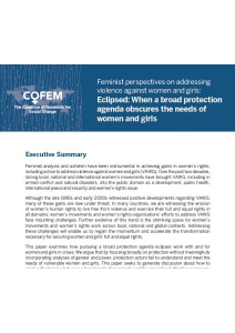 Paper 5 Eclipsed When a broad protection agenda obscures the needs of women and girls Sept 2017