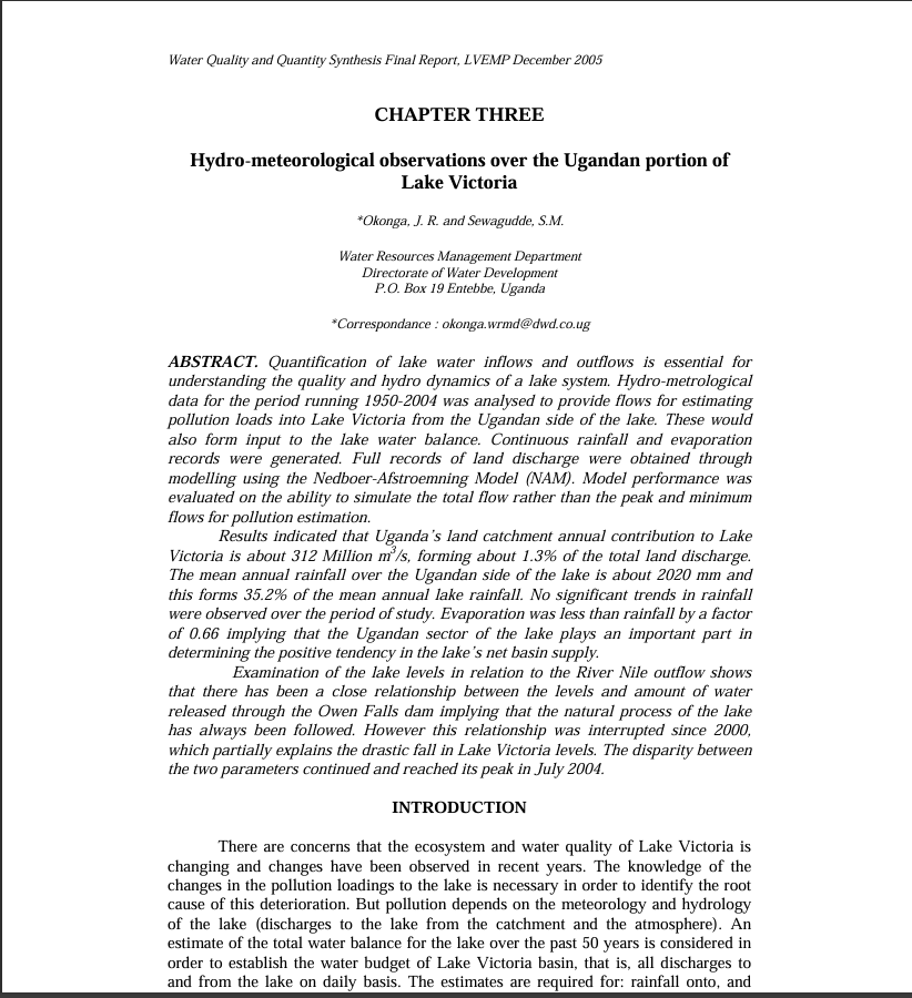 Chapter 3 Hydro-met conditions