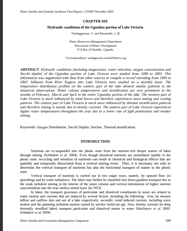 Chapter 6 Hydraulic Conditions