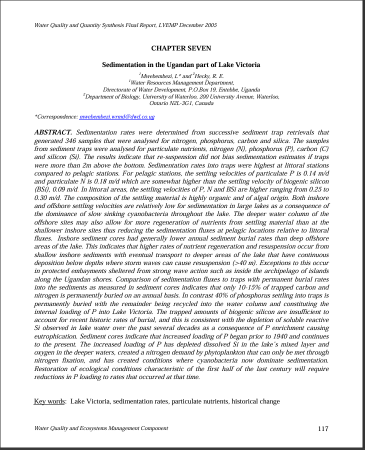 Chapter 7 sedimentation
