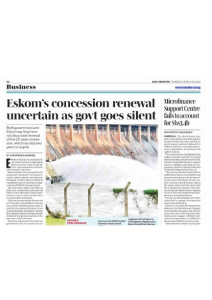 Eskom concession renewal uncertain