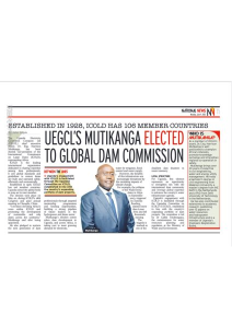 UEGCL Mutikanga Elected to Global Dam Commission. NV 9.6.25