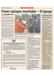 Power outages inevitable-D’ujanga