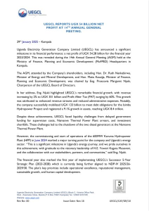 UEGCL Reports UGX 54 Billion Net Profit at 14th Annual General Meeting