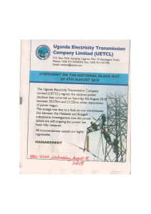 UETCL statement on the National Black out