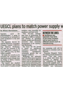 UEGCL plans to match power supply with demand